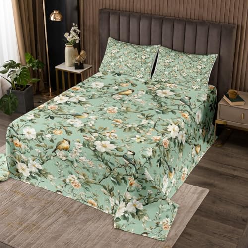 Homewish Grüner Blumenvogel Tagesdecke für Teenager,Boho Grüne Blätter Steppdecke 220x240cm Cottagecore Bauernhaus Kinder Tagesdecken Vintage Blume Steppdecken raumdekor Mikrofaser 2 Kissenbezüge Homewish Grüner Blumenvogel Tagesdecke für Teenager,Boho Grüne Blätter Steppdecke 220x240cm Cottagecore Bauernhaus Kinder Tagesdecken Vintage Blume Steppdecken raumdekor Mikrofaser 2 Kissenbezüge von Homewish