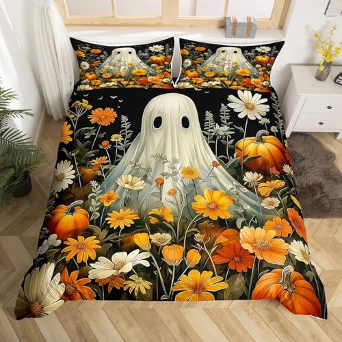 Homewish Halloween Ghost Bettwäsche 220x240cm Boho Daisy Blumen Gotik bettbezug Set für Jugendliche Kinder,Aquarell Blumen Dunkle Schatten Bettwäscheset Weiße Silhouette Fledermäuse bettset raumdekor Homewish Halloween Ghost Bettwäsche 220x240cm Boho Daisy Blumen Gotik bettbezug Set für Jugendliche Kinder,Aquarell Blumen Dunkle Schatten Bettwäscheset Weiße Silhouette Fledermäuse bettset raumdekor von Homewish