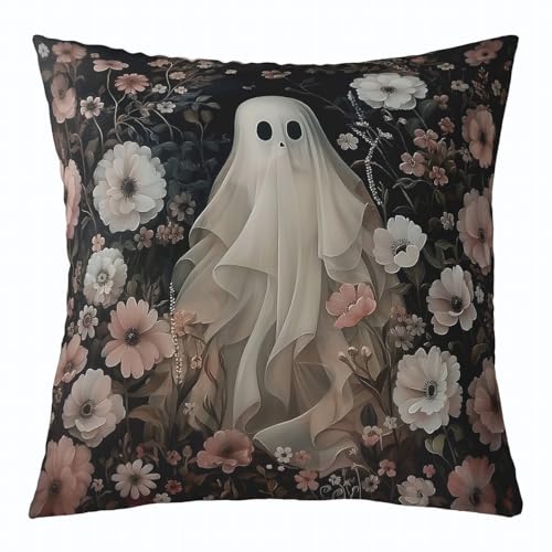 Homewish Halloween Ghost Kissenbezug Boho Blumen Gotik Kissenbezüge 50x50cm Aquarell Blumen Weiße Silhouette Kissenhülle für Kinder Teenager,Spooky Dunkle Schatten Sofa Couch Waschbar Dekokissenbezug Homewish Halloween Ghost Kissenbezug Boho Blumen Gotik Kissenbezüge 50x50cm Aquarell Blumen Weiße Silhouette Kissenhülle für Kinder Teenager,Spooky Dunkle Schatten Sofa Couch Waschbar Dekokissenbezug von Homewish