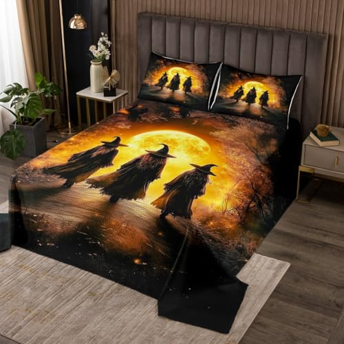 Homewish Halloween-Hexen Steppdecke Magische Mondnacht Tagesdecke 240x260cm Schreckliche Hexe Steppdecken für Kinder Jugendliche,Halloween-Dekorationen Tagesdecken 2 Kissenbezüge Moderne raumdekor Homewish Halloween-Hexen Steppdecke Magische Mondnacht Tagesdecke 240x260cm Schreckliche Hexe Steppdecken für Kinder Jugendliche,Halloween-Dekorationen Tagesdecken 2 Kissenbezüge Moderne raumdekor von Homewish