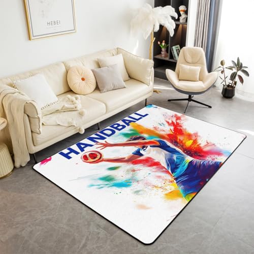 Homewish Handball Teppich Buntfarben Tinte Splash Graffiti Sport Teppiche Wohnzimmer Multicolor Energetisch Carpet für Kinder Erwachsene,Sportbegeisterte Rug 100x150 Stilvoll rutschfest Pflegeleicht Homewish Handball Teppich Buntfarben Tinte Splash Graffiti Sport Teppiche Wohnzimmer Multicolor Energetisch Carpet für Kinder Erwachsene,Sportbegeisterte Rug 100x150 Stilvoll rutschfest Pflegeleicht von Homewish