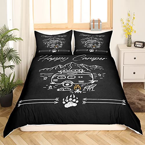 Homewish Happy Camping Trösterbezug Camper Bettbezug rustikale Bauernhaus Bettwäsche Sets 135 x 200 cm Camping Zubehör Bettwäsche Wohnmobil Auto Motiv Bettbezug Schwarz Weiß Schlafzimmer Dekor Homewish Happy Camping Trösterbezug Camper Bettbezug rustikale Bauernhaus Bettwäsche Sets 135 x 200 cm Camping Zubehör Bettwäsche Wohnmobil Auto Motiv Bettbezug Schwarz Weiß Schlafzimmer Dekor von Homewish