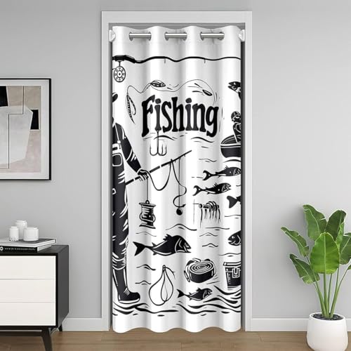Homewish Jagd Und Angeln Türvorhang 86x203cm Bauernhaus Fisch Haken Vorhang für Kinder,Meer Ozean Fisch Tür Vorhänge Für Fischer Küstentiere Sichtschutzvorhang Schwarz Und Weiß Homewish Jagd Und Angeln Türvorhang 86x203cm Bauernhaus Fisch Haken Vorhang für Kinder,Meer Ozean Fisch Tür Vorhänge Für Fischer Küstentiere Sichtschutzvorhang Schwarz Und Weiß von Homewish