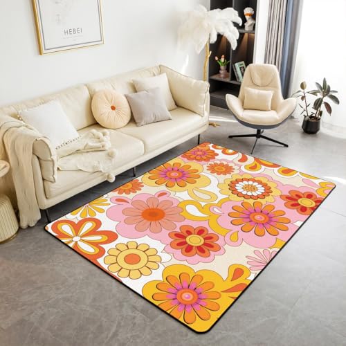 Homewish Kinderteppich Retro Romantische Abstrakte Blumen Teppiche Wohnzimmer Schöne Sonnenblumen Teppich 100x150 Prunkwinden Carpet Gänseblümchen Rose Flächenteppich für Mädchen Teenager Schlafzimmer Homewish Kinderteppich Retro Romantische Abstrakte Blumen Teppiche Wohnzimmer Schöne Sonnenblumen Teppich 100x150 Prunkwinden Carpet Gänseblümchen Rose Flächenteppich für Mädchen Teenager Schlafzimmer von Homewish