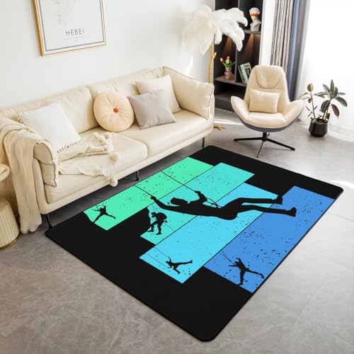 Homewish Klettern Teppich Extremsportarten Flächenteppich Abenteuer Thema Teppiche Wohnzimmer Geometrische Farbverlauf Carpet Sportbegeisterte Teppich 100x150 Stilvoll rutschfest Pflegeleicht von Homewish