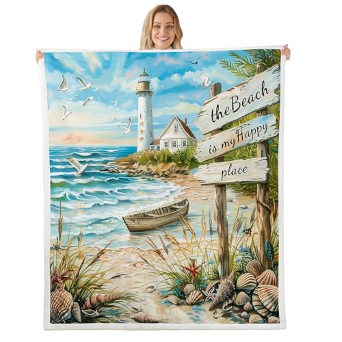 Homewish Leuchtturm Strand Fleecedecke 130x150cm Ölgemälde Ozean Decke für Jungen Mädchen Kinder Jugendliche Erwachsene,Thema Kuscheldecke Möve Bett Couch Dekor Decken Homewish Leuchtturm Strand Fleecedecke 130x150cm Ölgemälde Ozean Decke für Jungen Mädchen Kinder Jugendliche Erwachsene,Thema Kuscheldecke Möve Bett Couch Dekor Decken von Homewish