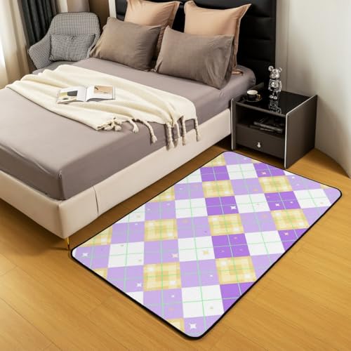 Homewish Lila Gelb Teppich Schlafzimmer Geometrischer Diamant Galaxy Druck Teppiche Wohnzimmer Buffalo Plaid Schachbrett Schachbrett Carpet Ästhetik Kinderteppich 100x150 Stilvoll Rug für Jugendliche Homewish Lila Gelb Teppich Schlafzimmer Geometrischer Diamant Galaxy Druck Teppiche Wohnzimmer Buffalo Plaid Schachbrett Schachbrett Carpet Ästhetik Kinderteppich 100x150 Stilvoll Rug für Jugendliche von Homewish
