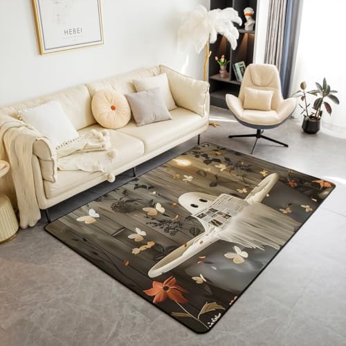 Homewish Lustiger Halloween-Geist Carpet Botanischer Blätter Schmetterling Rug Lesen Zeitung Fancy Humor Geist Teppiche Wohnzimmer Vintage Gothic Flächenteppich 150x200 für Schlafzimmer Homewish Lustiger Halloween-Geist Carpet Botanischer Blätter Schmetterling Rug Lesen Zeitung Fancy Humor Geist Teppiche Wohnzimmer Vintage Gothic Flächenteppich 150x200 für Schlafzimmer von Homewish