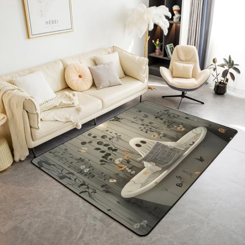 Homewish Lustiger Halloween-Geist Teppich Botanische Schmetterlingsblumen Flächenteppich Zeitung Lesen Fancy-Humor-Geist Teppiche Wohnzimmer Vintage-Gotik Kinderteppich 100x150 Pflegeleicht Homewish Lustiger Halloween-Geist Teppich Botanische Schmetterlingsblumen Flächenteppich Zeitung Lesen Fancy-Humor-Geist Teppiche Wohnzimmer Vintage-Gotik Kinderteppich 100x150 Pflegeleicht von Homewish