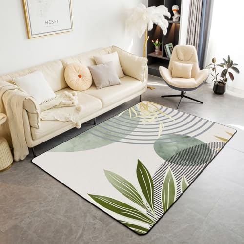 Homewish Mid Century Boho Teppiche Wohnzimmer Moderne Geometrie Teppich 150x200 für Kinder Mädchen,Minimalistische Geometrie Kinderteppich Abstrakte Retro Sonne Ästhetische Bogenkurve Blätter Carpets Homewish Mid Century Boho Teppiche Wohnzimmer Moderne Geometrie Teppich 150x200 für Kinder Mädchen,Minimalistische Geometrie Kinderteppich Abstrakte Retro Sonne Ästhetische Bogenkurve Blätter Carpets von Homewish