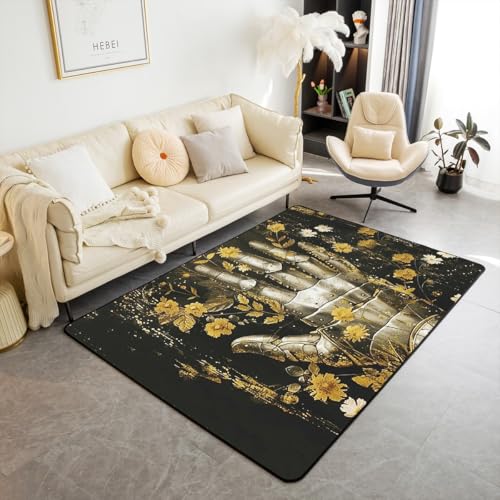Homewish Mittelalterliche Rug Vintage Blumen Teppiche Wohnzimmer 150x200 für Kinder Jungen Mädchen Teenager,Rustikale Ritter Botanische Teppich Gold Retro Malerei Carpet Raumdekor Homewish Mittelalterliche Rug Vintage Blumen Teppiche Wohnzimmer 150x200 für Kinder Jungen Mädchen Teenager,Rustikale Ritter Botanische Teppich Gold Retro Malerei Carpet Raumdekor von Homewish