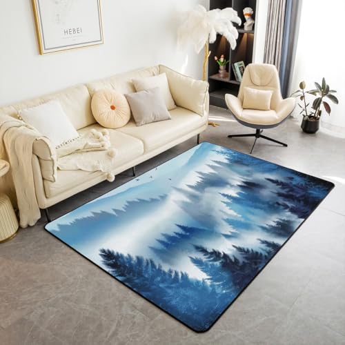 Homewish Mystrischer Berg Wohnzimmer Teppiche Blaue Schwarze Bäume Teppich 150x200 für Kinder Jungen Mädchen Jugendliche,Aquarelllandschaft Flächenteppich Landschaft Carpet Stilvoll Zimmerdekor Homewish Mystrischer Berg Wohnzimmer Teppiche Blaue Schwarze Bäume Teppich 150x200 für Kinder Jungen Mädchen Jugendliche,Aquarelllandschaft Flächenteppich Landschaft Carpet Stilvoll Zimmerdekor von Homewish