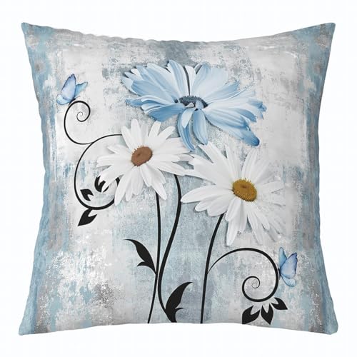 Homewish Ölgemälde Kissenbezug Floral Daisy Kissenhüllen 55x55cm für Kinder Männer Frauen Krawatte-Farbstoff Blumen Graffiti Retro Blau Kissenbezüge Weich Bequem Dekorative Kissenbezug Homewish Ölgemälde Kissenbezug Floral Daisy Kissenhüllen 55x55cm für Kinder Männer Frauen Krawatte-Farbstoff Blumen Graffiti Retro Blau Kissenbezüge Weich Bequem Dekorative Kissenbezug von Homewish