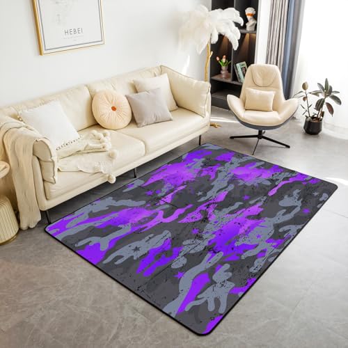 Homewish Ombre Camo Teppich Aquarell Kinderteppich für Mädchen Jungen Sterne Retro Camouflage Grunge Tinte Splash Rug Grau Lila Teppiche Wohnzimmer 100x150 Stilvoll Pflegeleicht Carpet für Teenager Homewish Ombre Camo Teppich Aquarell Kinderteppich für Mädchen Jungen Sterne Retro Camouflage Grunge Tinte Splash Rug Grau Lila Teppiche Wohnzimmer 100x150 Stilvoll Pflegeleicht Carpet für Teenager von Homewish