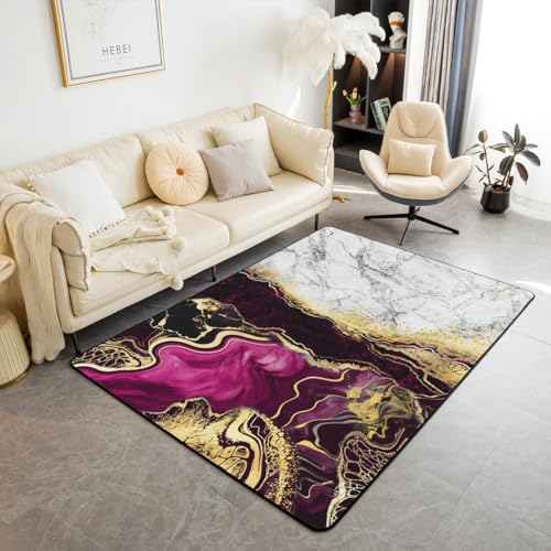 Homewish Retro Lila Marmor Flächenteppich 100x150 Abstraktes Gold Schwarz Lila Teppiche Wohnzimmer für Kinder Jungen Mädchen Teenager,Mode Marmorierung Teppich Bronze Pailletten Carpet Raumdekor Homewish Retro Lila Marmor Flächenteppich 100x150 Abstraktes Gold Schwarz Lila Teppiche Wohnzimmer für Kinder Jungen Mädchen Teenager,Mode Marmorierung Teppich Bronze Pailletten Carpet Raumdekor von Homewish