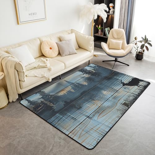 Homewish Rustikale Kabine Hirsch Teppich Vintage Holz Brett Teppiche Wohnzimmer 100x150 für Kinder Jungen Mädchen Jugendliche,Wald Wildes Tier Rug Ölgemälde Elk See Carpet Schlafzimmer Dekor Homewish Rustikale Kabine Hirsch Teppich Vintage Holz Brett Teppiche Wohnzimmer 100x150 für Kinder Jungen Mädchen Jugendliche,Wald Wildes Tier Rug Ölgemälde Elk See Carpet Schlafzimmer Dekor von Homewish
