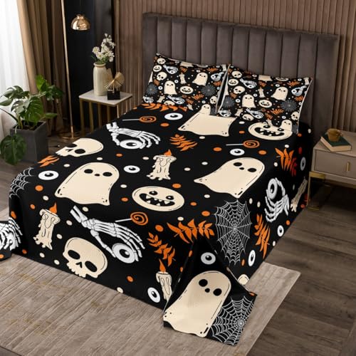 Homewish Süß Halloween Ghost Tagesdecke 240x260cm Cartoon Ghost Face Pumpkin Steppdecke für Jungen Kinder Mädchen,Gothic Skull Kerze Tagesdecken Spiderweb Blatt Augenkugel Steppdecken Homewish Süß Halloween Ghost Tagesdecke 240x260cm Cartoon Ghost Face Pumpkin Steppdecke für Jungen Kinder Mädchen,Gothic Skull Kerze Tagesdecken Spiderweb Blatt Augenkugel Steppdecken von Homewish