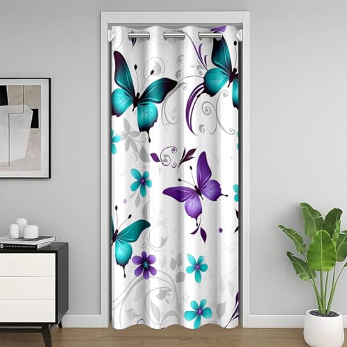 Homewish Teal Lila Schmetterlinge Verdunkelungs Vorhang,Vintage Floral Print Tür Vorhang für Tür Privatsphäre,Fliegende Schmetterlinge Türvorhang,Wild Tier Tür Vorhang Tapestry 106x203cm Homewish Teal Lila Schmetterlinge Verdunkelungs Vorhang,Vintage Floral Print Tür Vorhang für Tür Privatsphäre,Fliegende Schmetterlinge Türvorhang,Wild Tier Tür Vorhang Tapestry 106x203cm von Homewish