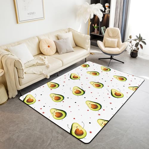 Homewish Teppich Avocado Kinder Niedlich Lächeln Cartoon Avocados Teppiche Wohnzimmer für Mädchen Jungen Teenager,3D Digitaldruck Sterne Polka Dots Carpet Schlafzimmer Dekor 100x150 Pflegeleicht Homewish Teppich Avocado Kinder Niedlich Lächeln Cartoon Avocados Teppiche Wohnzimmer für Mädchen Jungen Teenager,3D Digitaldruck Sterne Polka Dots Carpet Schlafzimmer Dekor 100x150 Pflegeleicht von Homewish