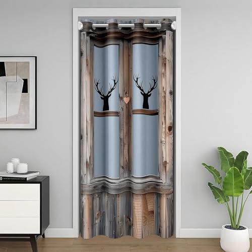 Homewish Türvorhang Aus Holz für Sichtschutz Türbereich,Retro Hirsch Motiv Schrankabdeckung Vorhänge für Schlafzimmer Wohnzimmer,Rustikale Landhausstil Verdunkelungsvorhang 1 Paneel 106x203 cm Homewish Türvorhang Aus Holz für Sichtschutz Türbereich,Retro Hirsch Motiv Schrankabdeckung Vorhänge für Schlafzimmer Wohnzimmer,Rustikale Landhausstil Verdunkelungsvorhang 1 Paneel 106x203 cm von Homewish
