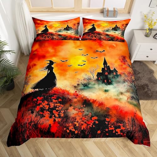 Homewish Vintage Witchy Bettwäscheset 135x200cm Gotisches Halloween bettbezug für Kinder Klassisches Spökerisches Schloss Bettwäsche Rustikale Wildblumen bettset Mikrofaser Moderne Schlafzimmer dekor Homewish Vintage Witchy Bettwäscheset 135x200cm Gotisches Halloween bettbezug für Kinder Klassisches Spökerisches Schloss Bettwäsche Rustikale Wildblumen bettset Mikrofaser Moderne Schlafzimmer dekor von Homewish