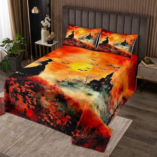 Homewish Vintage Witchy Steppdecke Gotisches Halloween Steppdecken Klassisches Spökerisches Schloss Tagesdecke 240x260cm Rustikale Wildblumen Tagesdecken 2 Kissenbezüge Mikrofaser Homewish Vintage Witchy Steppdecke Gotisches Halloween Steppdecken Klassisches Spökerisches Schloss Tagesdecke 240x260cm Rustikale Wildblumen Tagesdecken 2 Kissenbezüge Mikrofaser von Homewish