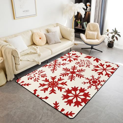 Homewish Weihnachten Teppiche Wohnzimmer 100x150 Kinder Rote Schneeflocke Teppich für Kinder Teenager,Weihnachten Schneeflocke Dekor Kinderteppich Winter Urlaub Weihnachts Rugs Gelb,Rot Homewish Weihnachten Teppiche Wohnzimmer 100x150 Kinder Rote Schneeflocke Teppich für Kinder Teenager,Weihnachten Schneeflocke Dekor Kinderteppich Winter Urlaub Weihnachts Rugs Gelb,Rot von Homewish