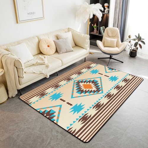 Homewish Western Teppich Bohemien Aztec Kinderteppich Südwesten Mexiko Streifen Rug für Kinder Vintage Böhmisches Land Teppiche Wohnzimmer Rustikales Bauernhaus Gelb Blau Carpet 100x150 rutschfest Homewish Western Teppich Bohemien Aztec Kinderteppich Südwesten Mexiko Streifen Rug für Kinder Vintage Böhmisches Land Teppiche Wohnzimmer Rustikales Bauernhaus Gelb Blau Carpet 100x150 rutschfest von Homewish