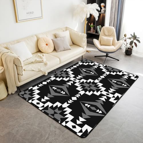 Homewish Westliche Azteken Teppich Native Navajo Flächenteppich Südwestliche Geometrie Teppiche Wohnzimmer Ethnische Rug Rustikale Bauernhaus Dekor Schwarz Weiß Kinderteppich 100x150 Pflegeleicht Homewish Westliche Azteken Teppich Native Navajo Flächenteppich Südwestliche Geometrie Teppiche Wohnzimmer Ethnische Rug Rustikale Bauernhaus Dekor Schwarz Weiß Kinderteppich 100x150 Pflegeleicht von Homewish