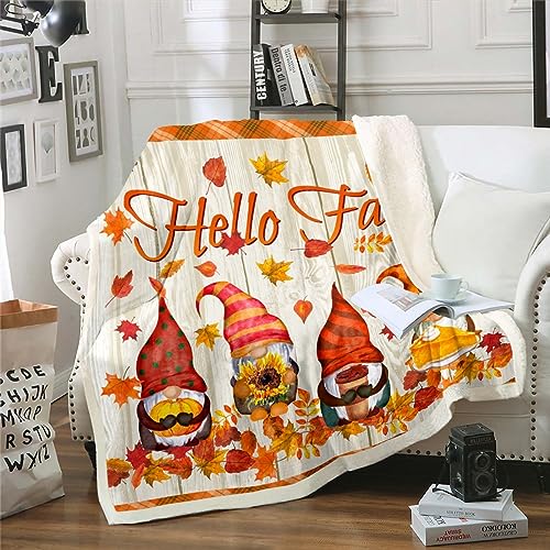 Jungen Hallo Herbst Decke Thanksgiving Tag Geschenke Herbst Saison Fleece Decke Glücklicher Herbst Y'all Herbst Ernte Thema Fuzzy Decke Rustikale Farm Sonnenblume Herbst Dekor Sherpa Decke 75x100cm von Homewish