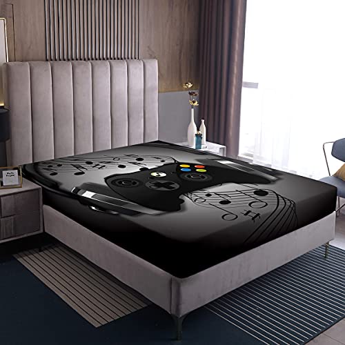 Jungen Spiele Spannbetttuch Set Modern Spieler Spannbetttücher, 160x200, für Kinder Kinder Videospiel Gamepad Spannbetttücher Spieler Spielen Joystick Atmungsaktiver Dekorativer Raum, Schwarz Rot Jungen Spiele Spannbetttuch Set Modern Spieler Spannbetttücher, 160x200, für Kinder Kinder Videospiel Gamepad Spannbetttücher Spieler Spielen Joystick Atmungsaktiver Dekorativer Raum, Schwarz Rot von Homewish