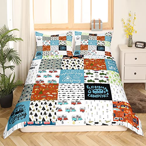 Kinder Camper Auto Bettwäsche Set Happy Camping Bettbezug für Jungen Mädchen 135 x 200 geometrisches Gitter Pfeil Camper Bettbezug rustikal Wald Reise Auto Bettbezug weich leicht bunt Kinder Camper Auto Bettwäsche Set Happy Camping Bettbezug für Jungen Mädchen 135 x 200 geometrisches Gitter Pfeil Camper Bettbezug rustikal Wald Reise Auto Bettbezug weich leicht bunt von Homewish