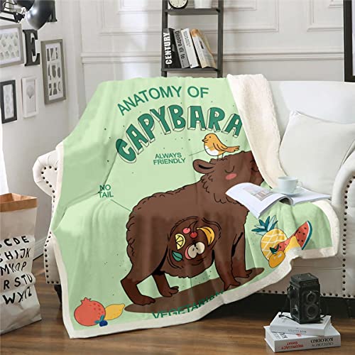 Kinder Capybara Decke Geschenke,Nette Capybara Anatomie Decke Werfen 130x150 für Bettsofa,Kawaii Nagetier Tier Fleece Decke für Teens Jungen Mädchen,Cartoon Fuzzy Decke Capybara Liebhaber Home Decor von Homewish