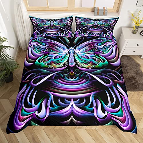 Lila Schmetterling Bettwäsche 155x220 Träumende Nebel Schmetterlinge Bettbezug für Kinder Jungen Mädchen,Nebel Rustikale Tier Bettwäsche Set,Trippy Foggy Psychedelic Moth Dekor Ästhetisch Blau Grün Lila Schmetterling Bettwäsche 155x220 Träumende Nebel Schmetterlinge Bettbezug für Kinder Jungen Mädchen,Nebel Rustikale Tier Bettwäsche Set,Trippy Foggy Psychedelic Moth Dekor Ästhetisch Blau Grün von Homewish