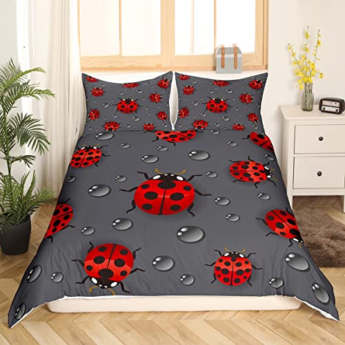 Marienkäfer-Bettwäsche-Set, 135 x 200, Rot, Marienkäfer, Bettwäsche-Set für Kinder, niedlicher Marienkäfer-Bettbezug, Käfer, Käfer Muster,Marienkäfer Regentropfen grauer Hintergrund, Raumdekoration Marienkäfer-Bettwäsche-Set, 135 x 200, Rot, Marienkäfer, Bettwäsche-Set für Kinder, niedlicher Marienkäfer-Bettbezug, Käfer, Käfer Muster,Marienkäfer Regentropfen grauer Hintergrund, Raumdekoration von Homewish