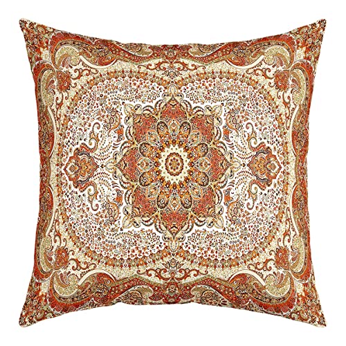 Orientalische Blumen Kissenbezüge 45x45 Satz von 4 Jahrgang Blume Deko Accent Kissenbezüge,Persische Medaillon Dekorative Kissenbezüge Retro Ästhetische Dekor,Boho Paisley Dekorativer Kissenbezüge von Homewish