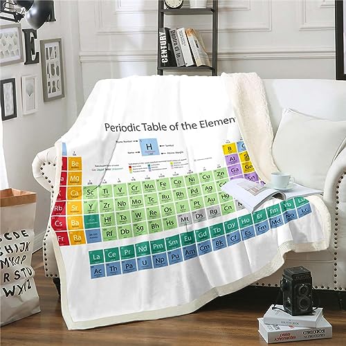 Periodentisch-Tischdecke für Mädchen Zurück Zur Schule Geschenke Werfen Decke,Mathe Geometrie Wissenschaft Vlies Decke für Kinder Wissenschaft Formel Fuzzy Decke Mathe Gleichung Sherpa Decke 75x100cm von Homewish