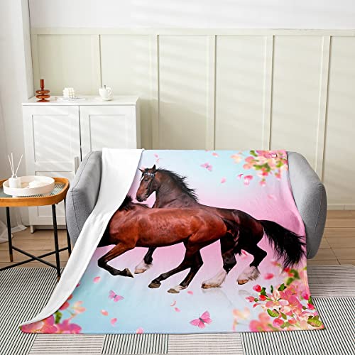Pferde Decke Werfenn für Mädchen Rosa Kirschblüten Fuzzy Decke Süße Schmetterlinge Fleece Decke 100x130 für Kinder Teenager Frauen 3D Bauernhaus Tier Flanelldecke Blumenblätter Bett Decke für Bett Pferde Decke Werfenn für Mädchen Rosa Kirschblüten Fuzzy Decke Süße Schmetterlinge Fleece Decke 100x130 für Kinder Teenager Frauen 3D Bauernhaus Tier Flanelldecke Blumenblätter Bett Decke für Bett von Homewish