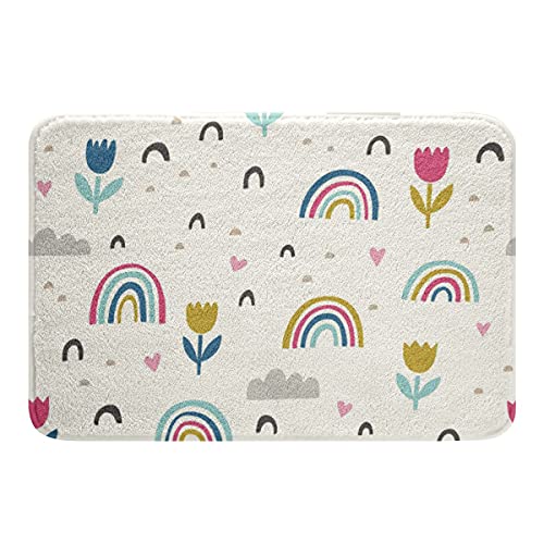 Regenbogen Badezimmerteppiche 20 "X 32",Niedlicher Blumenteppich Regenbogen Türmatte Für Mädchen Schlafzimmer Rutschfeste Absorbierende Badematten Für Badezimmer,Regenbogen Bunte Wohnkultur Teppich Regenbogen Badezimmerteppiche 20 "X 32",Niedlicher Blumenteppich Regenbogen Türmatte Für Mädchen Schlafzimmer Rutschfeste Absorbierende Badematten Für Badezimmer,Regenbogen Bunte Wohnkultur Teppich von Homewish