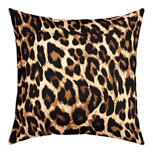 Schwarz Braun Leopardenmuster Kissenbezug 50 x 50 cm Geparden Leopard Überwurf Kissenbezug für Schlafzimmer Wohnzimmer Dekor Afrikanisches Wildtier Kissenbezug für Teenager Erwachsene Jungen Mädchen von Homewish