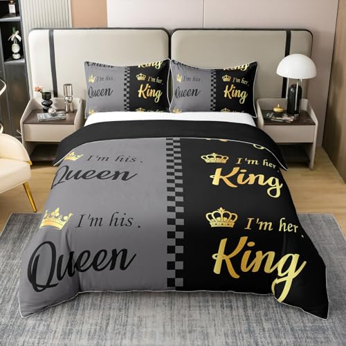 Sein und Ihr 100% Baumwolle Bettbezug 200x200,König und Königin Krone Tröster Abdeckung für Erwachsene Frauen Männer,Romantische Liebe Herz Mikrofaser Bettwäsche Set für Bett,Valentinstag Bettbezug Sein und Ihr 100% Baumwolle Bettbezug 200x200,König und Königin Krone Tröster Abdeckung für Erwachsene Frauen Männer,Romantische Liebe Herz Mikrofaser Bettwäsche Set für Bett,Valentinstag Bettbezug von Homewish