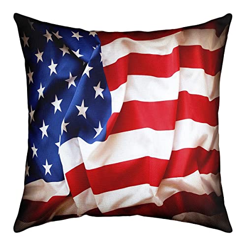 Überwurf Kissenbezug der Vereinigten Staaten 55 x 55 cm Amerikanische Flagge Blau Rot Druck Kissenbezug für Kinder Teenager Erwachsene USA Sterne Streifen Kissenbezug Weicher Dekor Akzent Kissenbezug von Homewish
