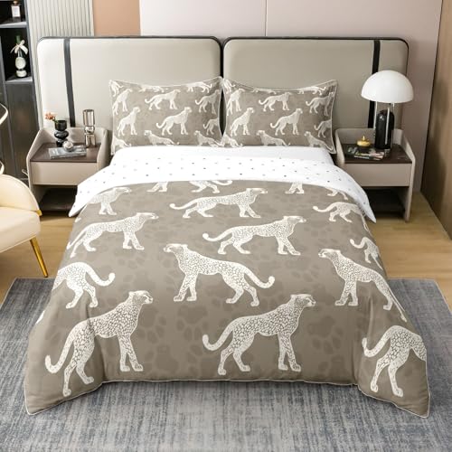 Vintage Geparden 100% Baumwolle Bettbezug für Kinder Jungen Mädchen,135x200 Leopard Druck Bettwäsche Set,Rustikale Katze Pfote Reversible Bett Sets,Farm Style Tier Bettbezug,Kein Tröster Vintage Geparden 100% Baumwolle Bettbezug für Kinder Jungen Mädchen,135x200 Leopard Druck Bettwäsche Set,Rustikale Katze Pfote Reversible Bett Sets,Farm Style Tier Bettbezug,Kein Tröster von Homewish