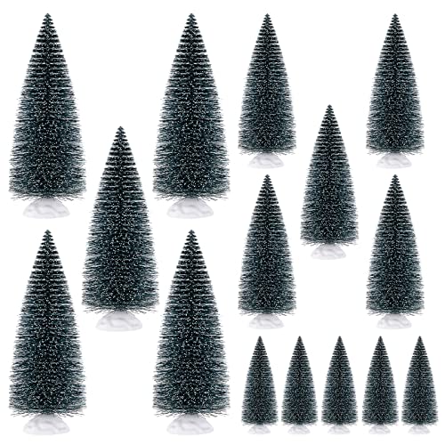 Homewit 15 Stück Mini Weihnachtsbaum künstliche Weihnachtsbäume klein Tannenbaum künstlich klein Weihnachtsbaum Schnee Christmas Tree Kunststoff Klein Weihnachten Deko Mini Baum 10/5/20 cm von Homewit