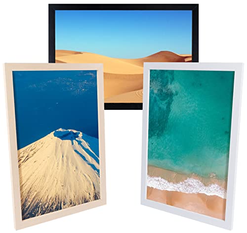 Homewit 2er Set Bilderrahmen Mehrere Größen, MDF Fotorahmen Weiß, mit Acrylglasfront und Haken, Rahmen Portraitrahmen Posterrahmen Wechselrahmen für Foto oder Bilder, 20x25 cm von Homewit