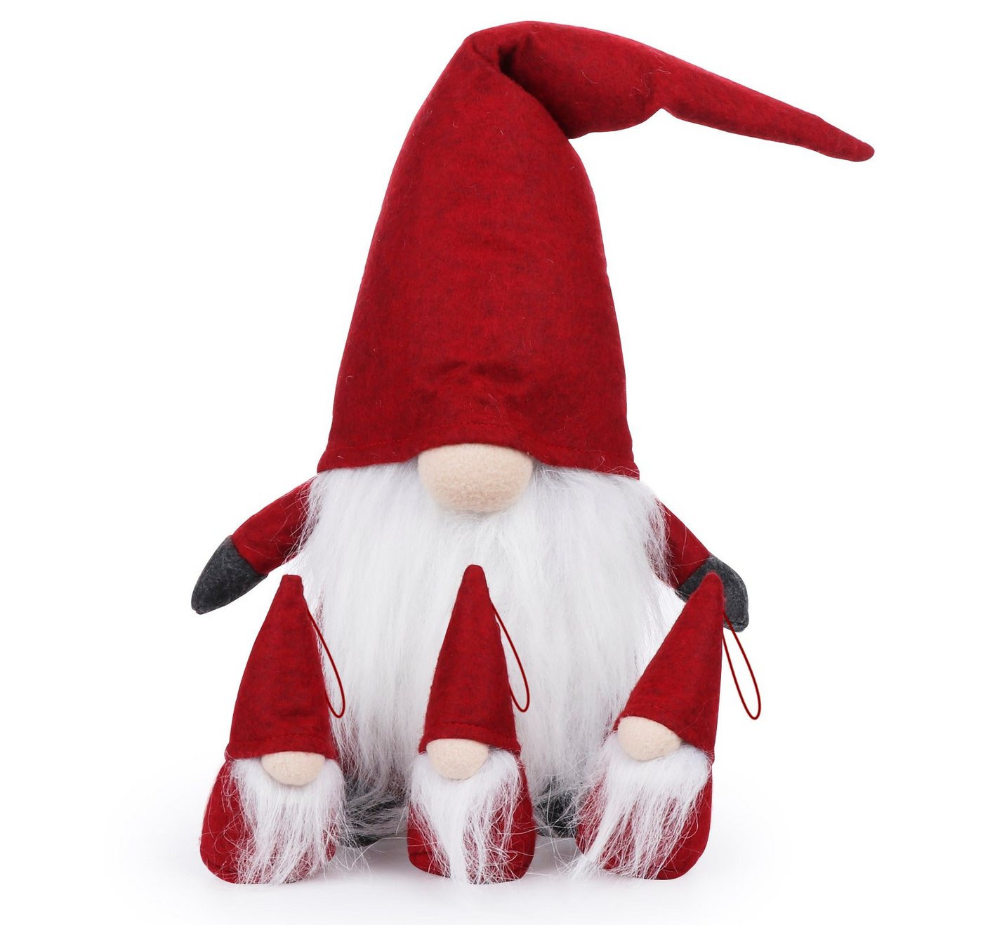 Homewit Dekofigur Weihnachten Deko Wichtel, Schwedischen Weihnachtsmann Santa Tomte Gnom (Set, 4 St., Christbaumschmuck), Skandinavischer Zwerg Geschenke für Kinder Familie Ostern Weihnachten von Homewit