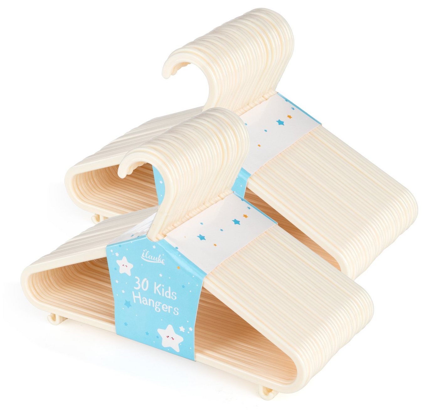 Homewit Kleiderbügel Babykleiderbügel 4mm Raumsparende Kinderkleiderbügel für Kleinkinder, (60-tlg), 28,5cm Breit, 4mm Dick, Beige von Homewit