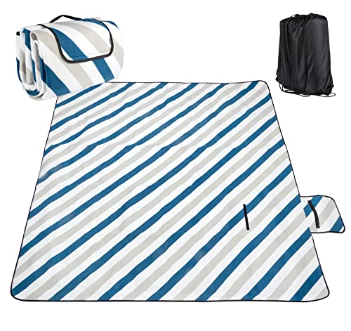 Homewit Picknickdecke Campingdecke XXL 200 x 200 cm, Picnic Blanket mit Wärmeisoliert und Wasserdichter Unterseite mit Tragegriff Faltbare Stranddecke Picknickdecken für 4-6 Personen Outdoor, Camping von Homewit