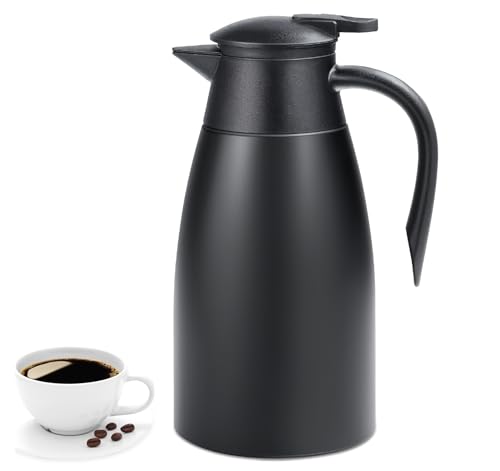 Homewit Thermoskanne 1,5l, Isolierkanne mit Doppelschicht 304 Edelstahl, 48 Stunden Isolierung, Verwendet als Wasserkocher, Teekanne und Kaffeekanne, geeignet für Zuhause, Büro, Restaurant, Hotel von Homewit