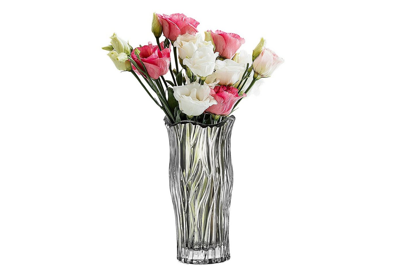 Homewit Tischvase Klare Glasvase Kristall dekorative Blumenvase floraler von Homewit